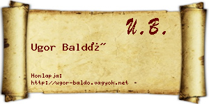 Ugor Baldó névjegykártya